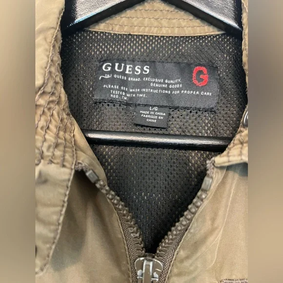 Guess Olive Green Lightweight Jacket with Relaxed Fit - Picture 2 of 15